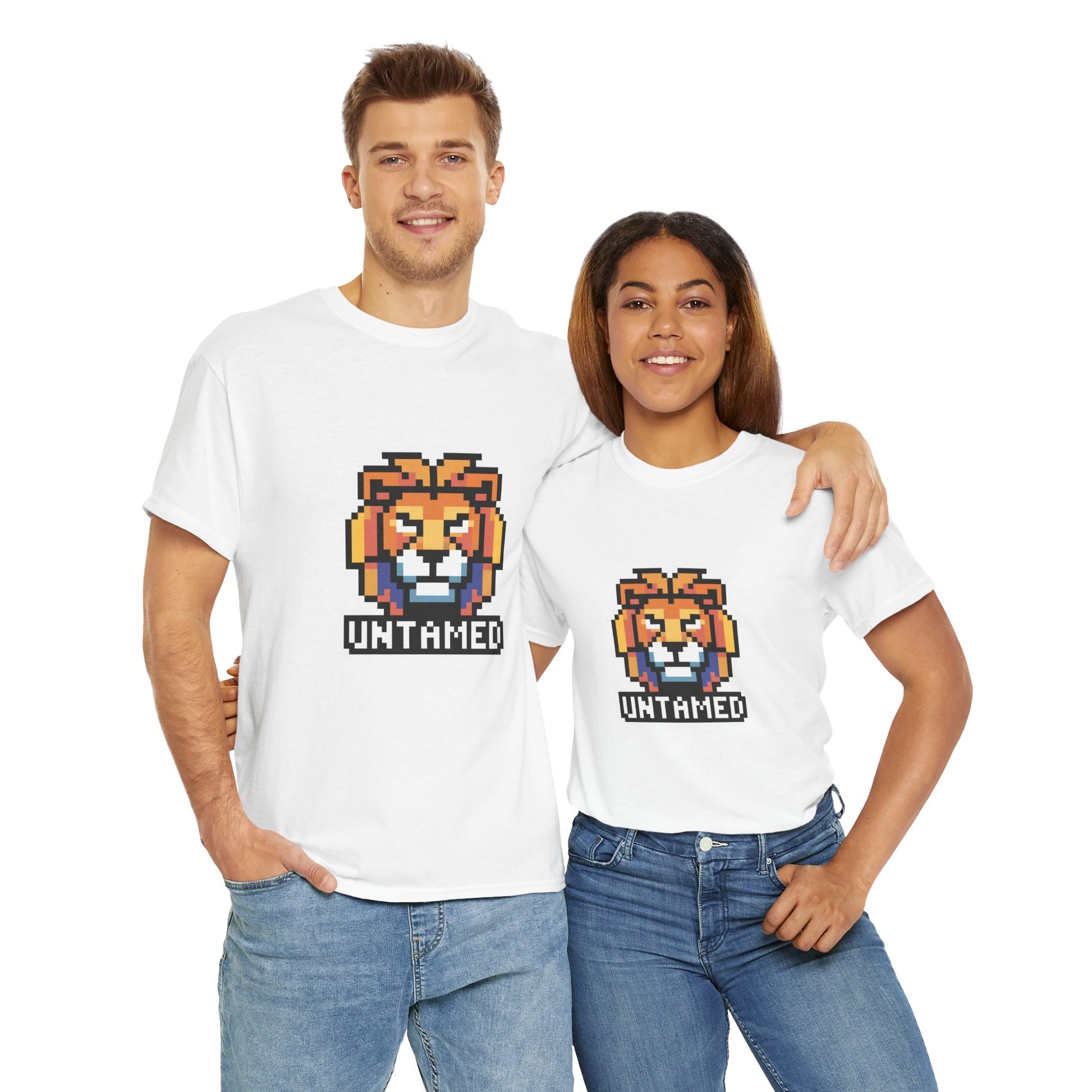 UNTAMED Pixel Lion | Unisex Heavy Cotton Tee