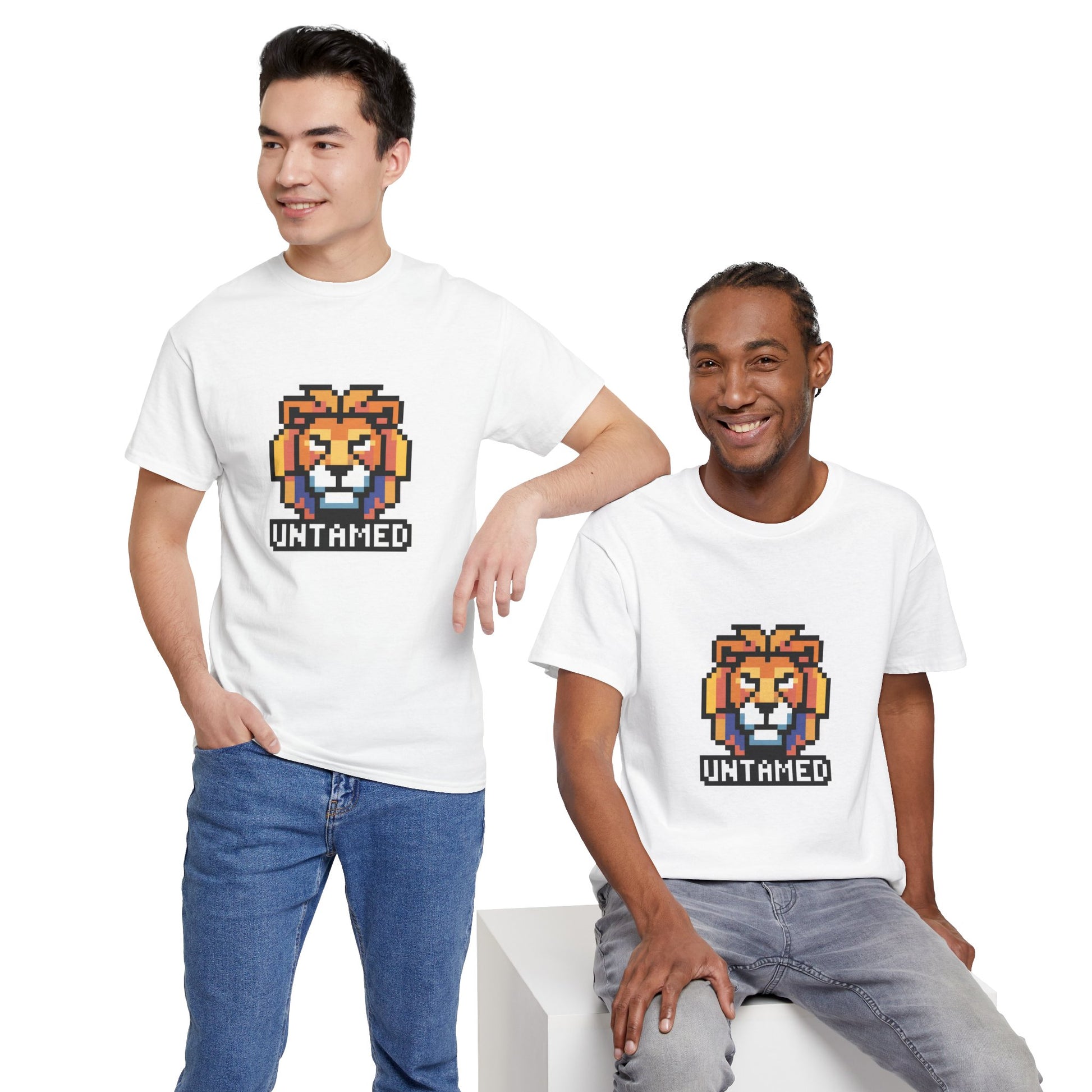 UNTAMED Pixel Lion | Unisex Heavy Cotton Tee