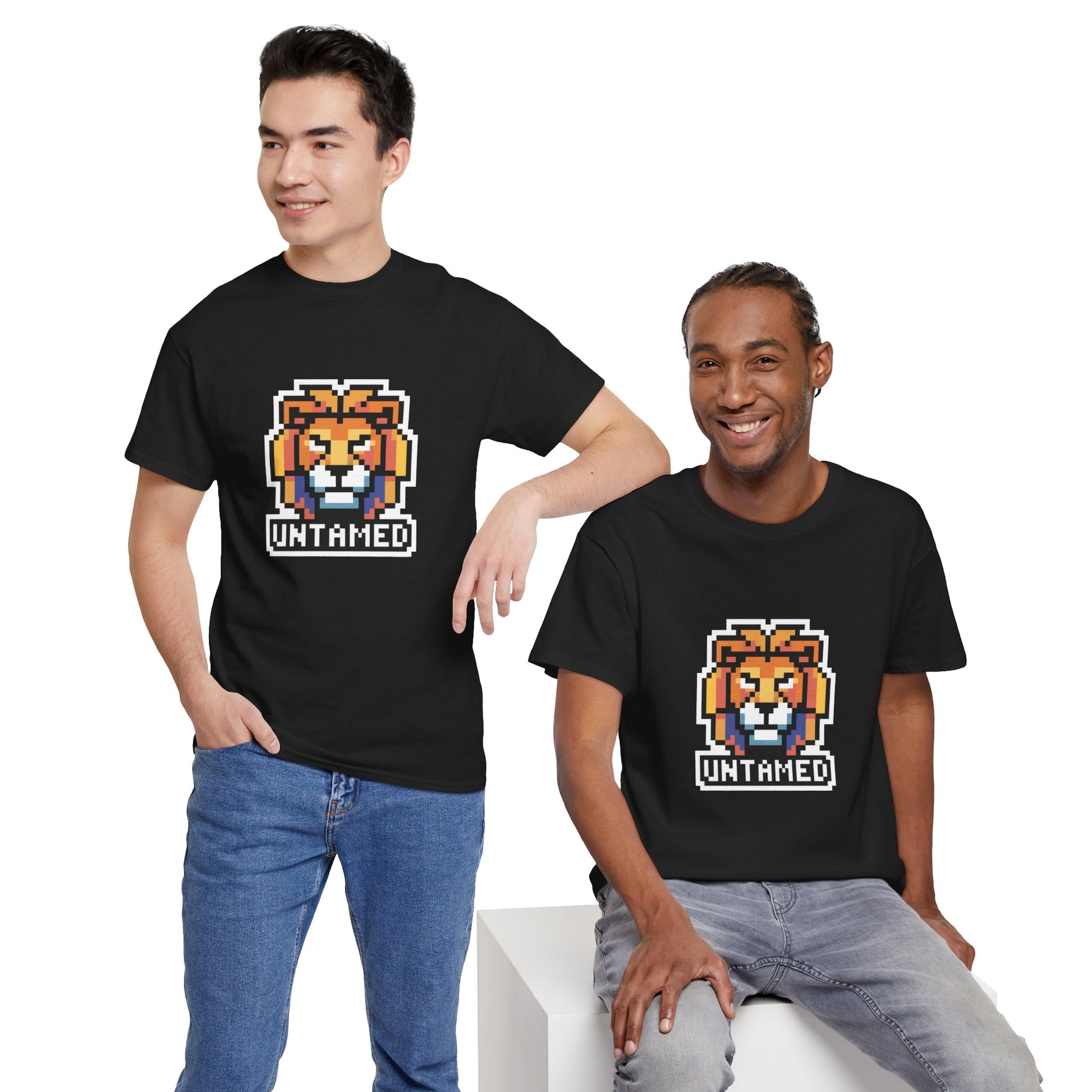 UNTAMED Pixel Lion | Unisex Heavy Cotton Tee