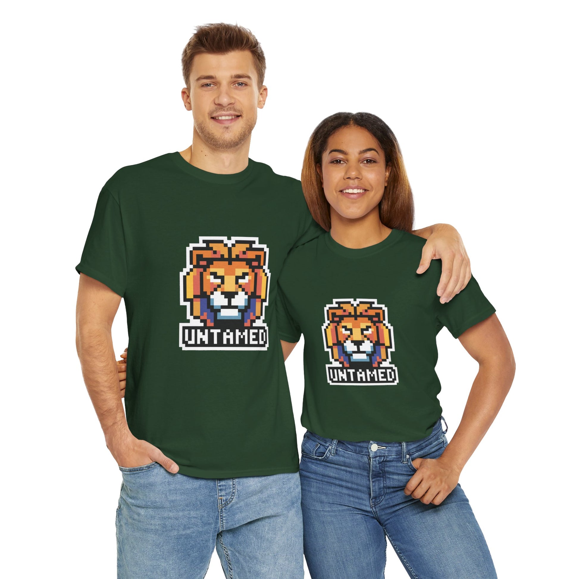 UNTAMED Pixel Lion | Unisex Heavy Cotton Tee
