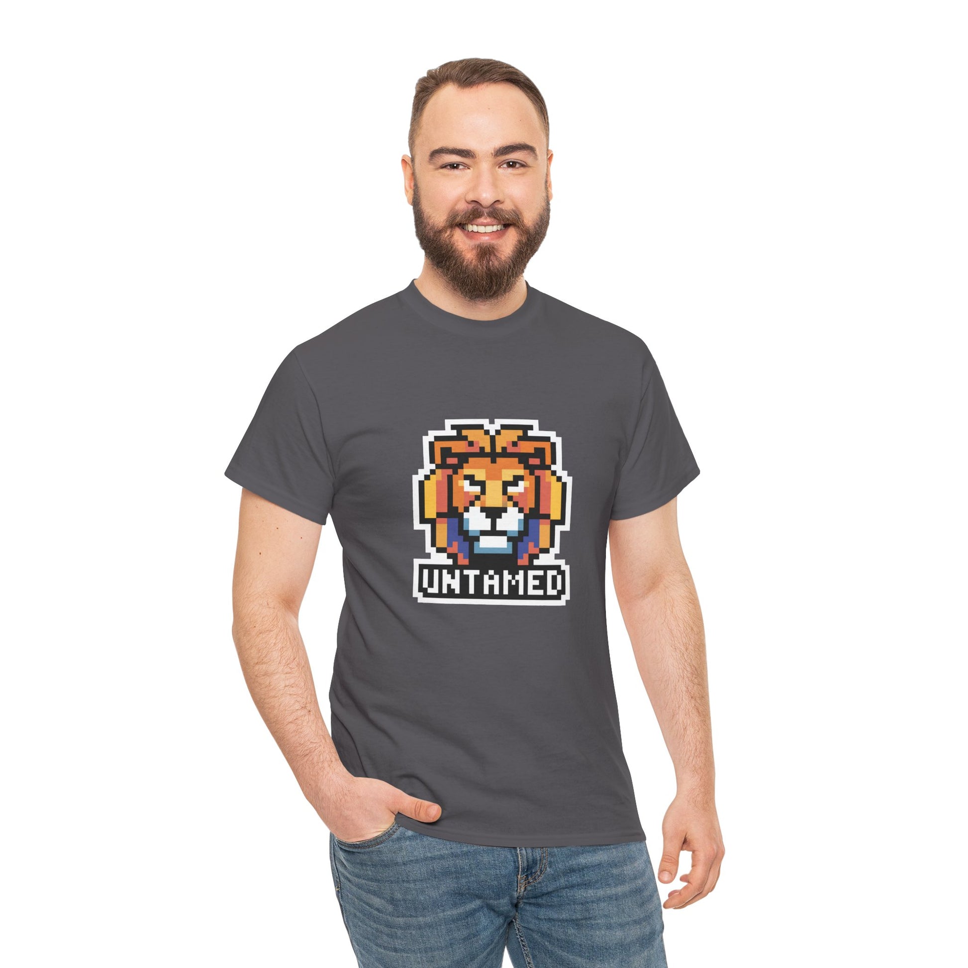 UNTAMED Pixel Lion | Unisex Heavy Cotton Tee
