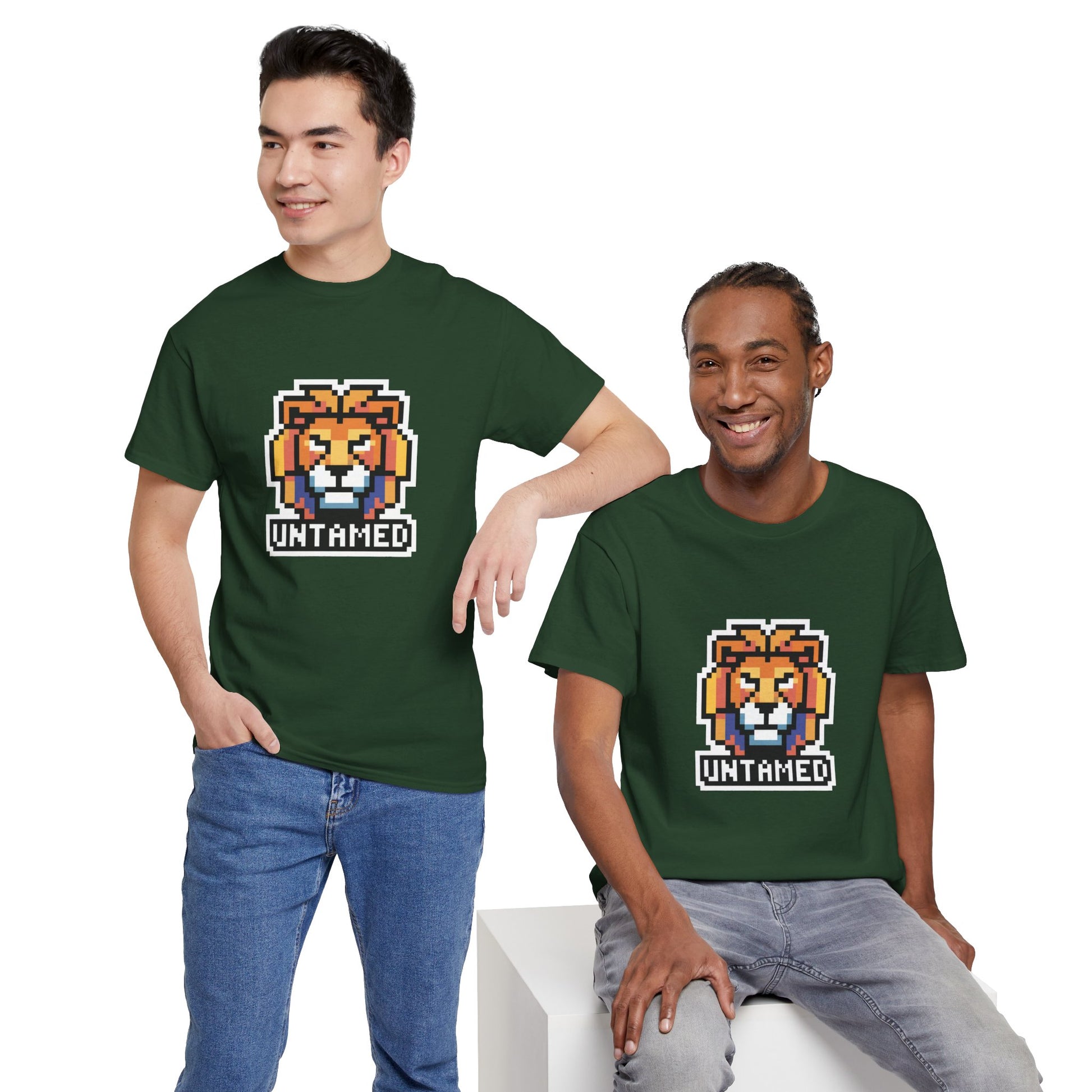UNTAMED Pixel Lion | Unisex Heavy Cotton Tee