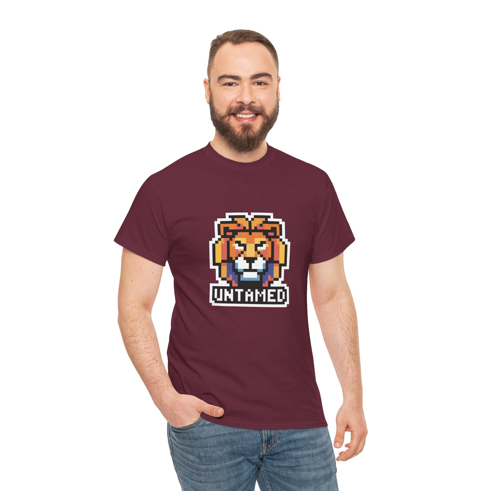 UNTAMED Pixel Lion | Unisex Heavy Cotton Tee