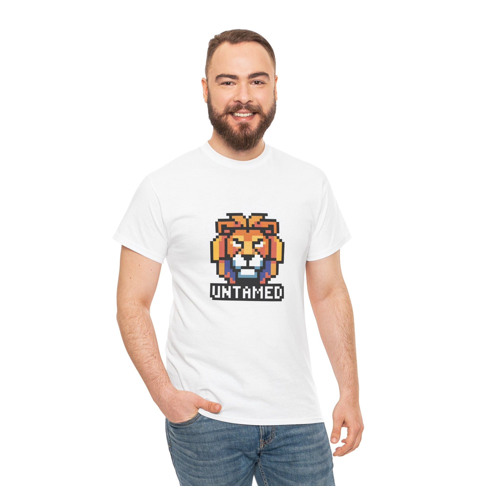 UNTAMED Pixel Lion | Unisex Heavy Cotton Tee