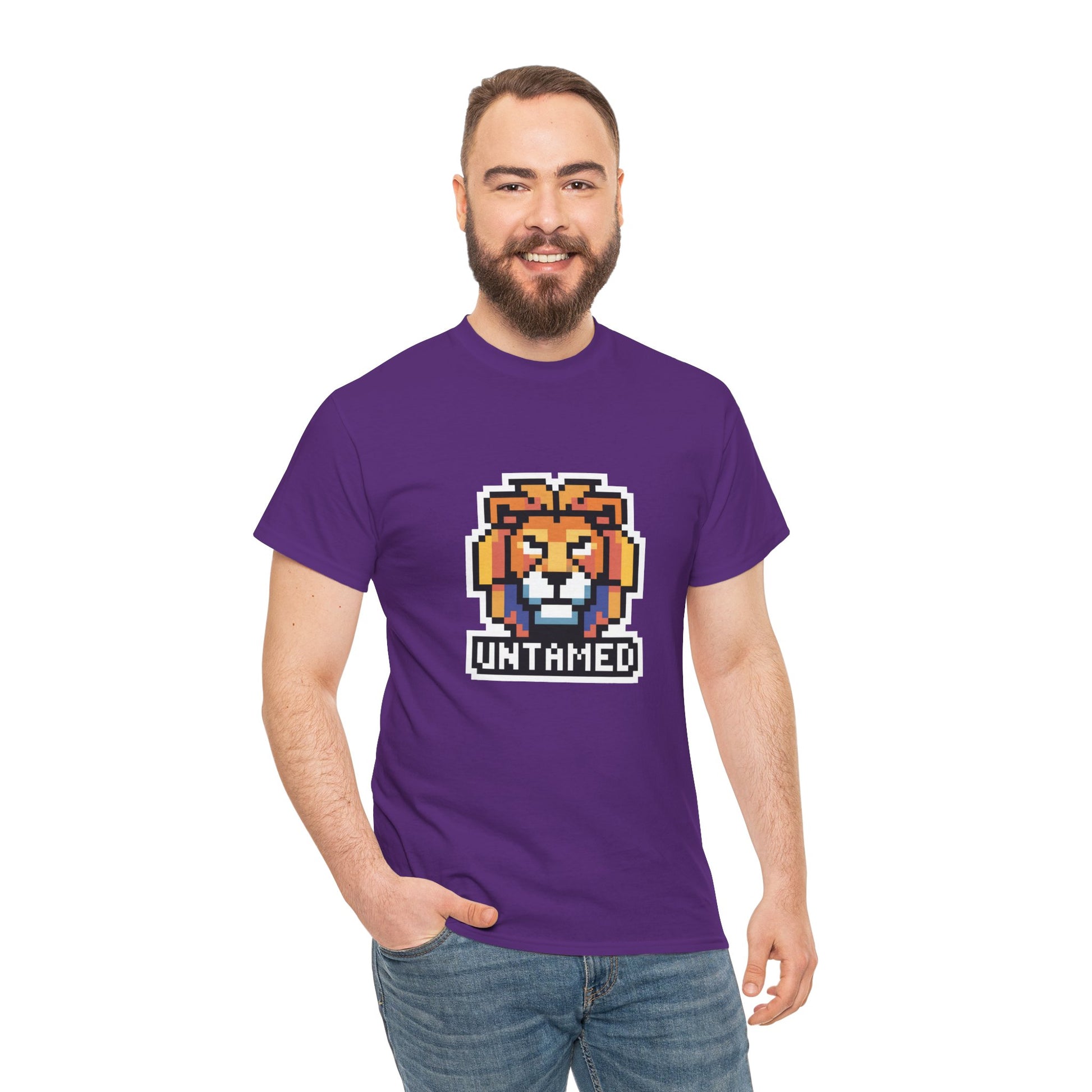 UNTAMED Pixel Lion | Unisex Heavy Cotton Tee